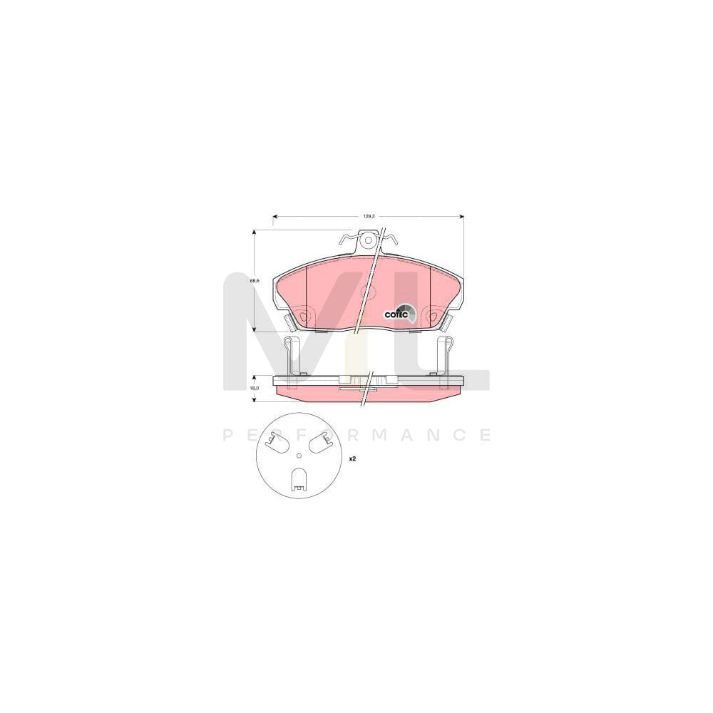 TRW Cotec Gdb3267 Brake Pad Set For Honda Civic With Acoustic Wear Warning | ML Performance Car Parts