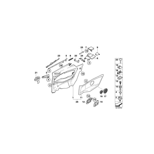 Genuine BMW 51438203441 E36 Left Trim Panel Insert C1AT/D6AT ANTHR (Inc. 328i, 320i & 323i) | ML Performance US Car Parts