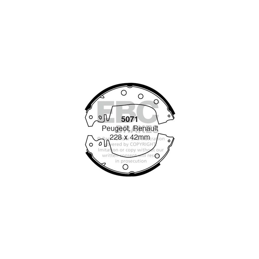 EBC 5071 Citroen Peugeot Renault Front/Rear Brake Shoes 1 | ML Performance US Car Parts
