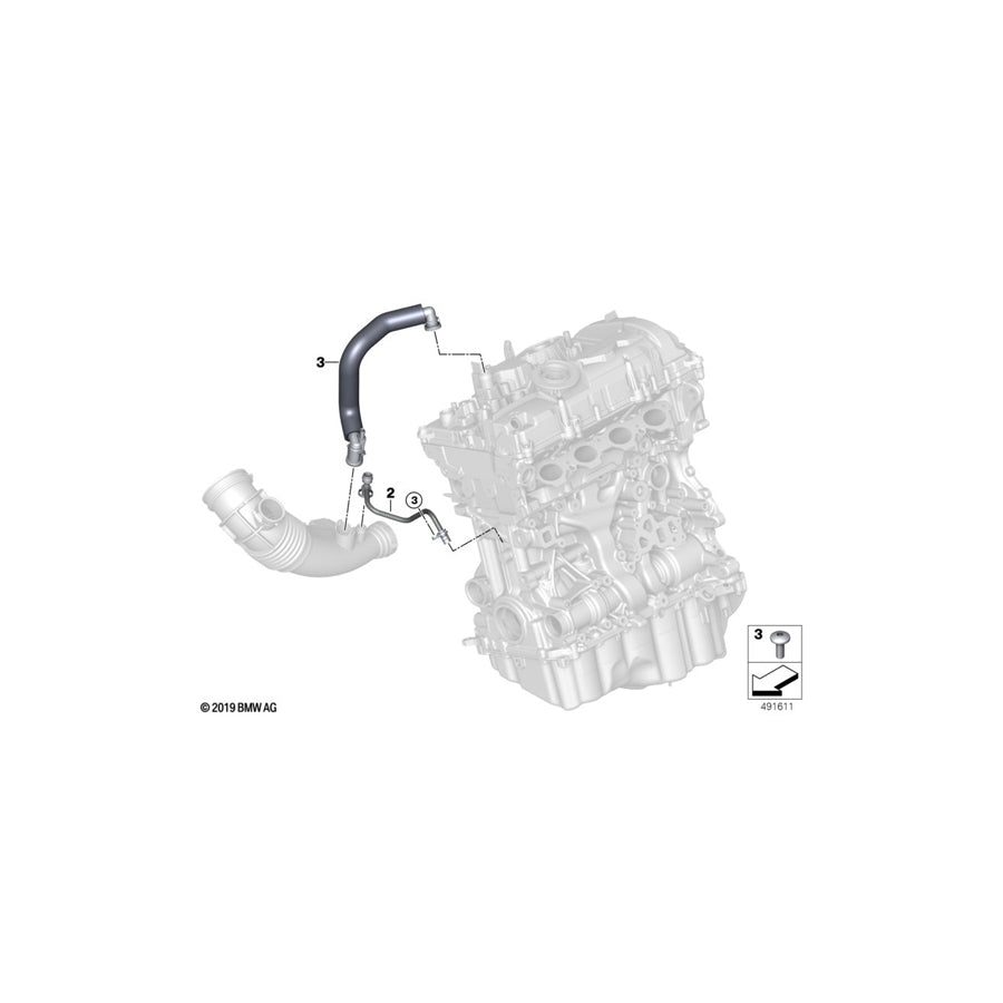 Genuine BMW 11158488474 G29 Vent Pipe (Inc. Z4 20i & Z4 30i) | ML Performance US Car Parts