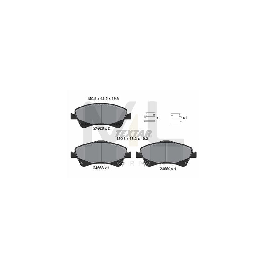 TEXTAR 2466801 Brake pad set with acoustic wear warning | ML Performance Car Parts