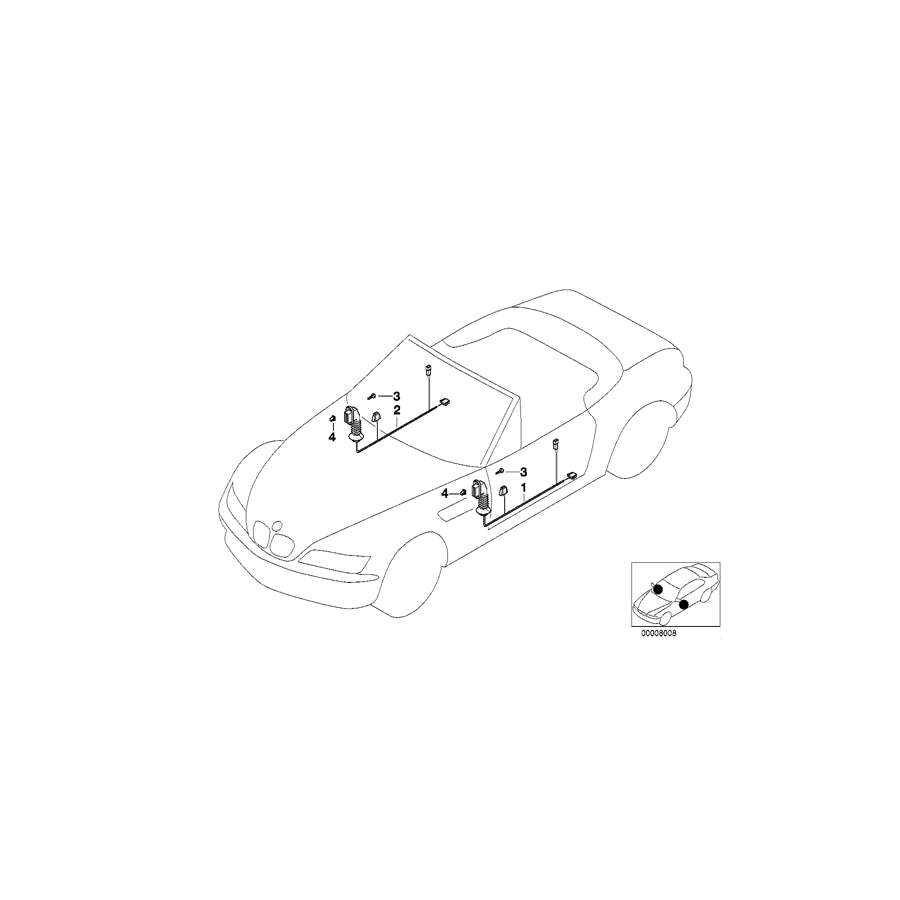 Genuine BMW 61128401347 E36 Wiring Co-Drivers Side (Inc. Z3 2.0, Z3 1.9 & Z3 1.8) | ML Performance US Car Parts