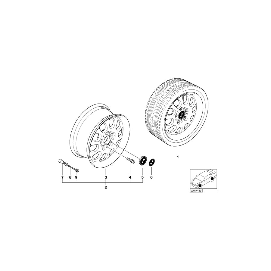 Genuine BMW 36111094502 E46 Light Alloy Rim 7JX16 ET:47 (Inc. 318ti, 316i 1.9 & 318i) | ML Performance US Car Parts