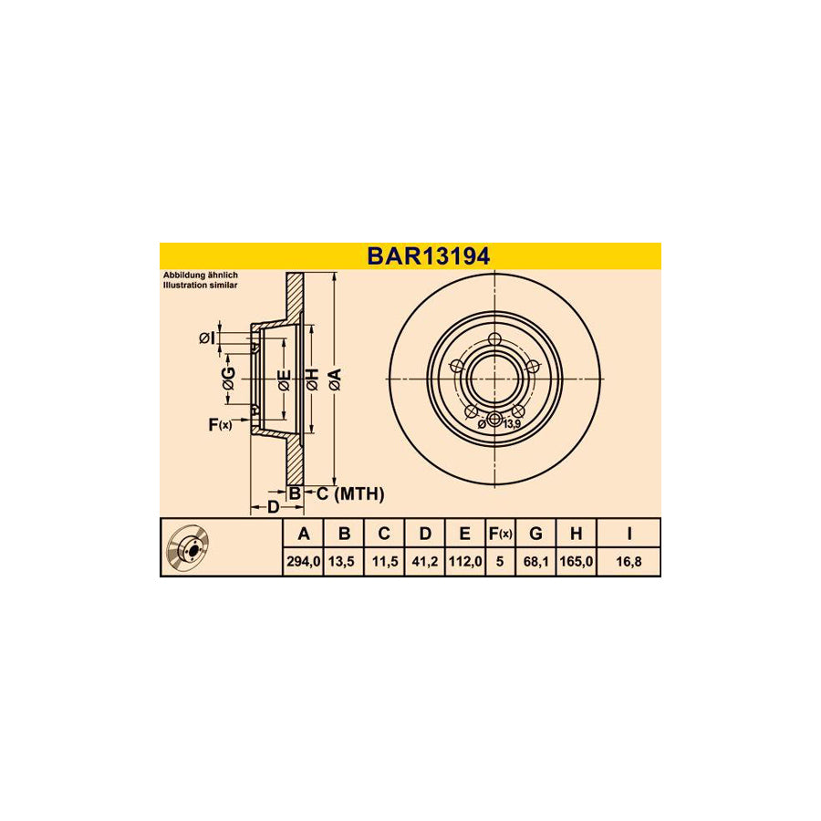 Barum Bar13194 Brake Disc