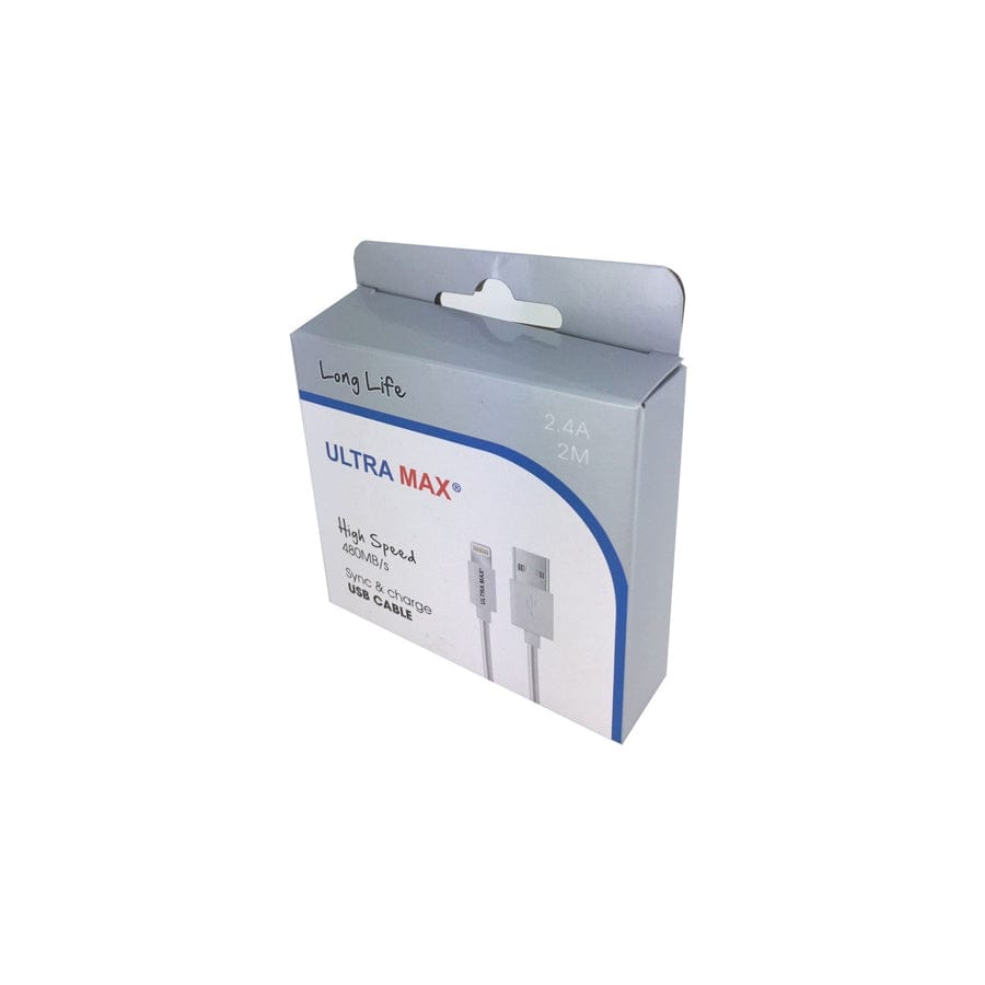 Ultramax USB To Lightning Cable 2M length (Blister of 1)