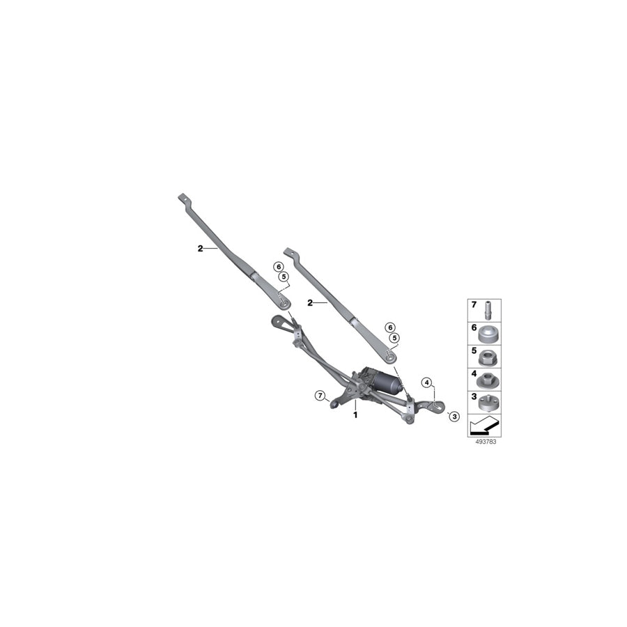 Genuine BMW 61619851576 G16 F92 F93 Wiper System, Complete (Inc. 840i, 840dX & 840iX) | ML Performance US Car Parts