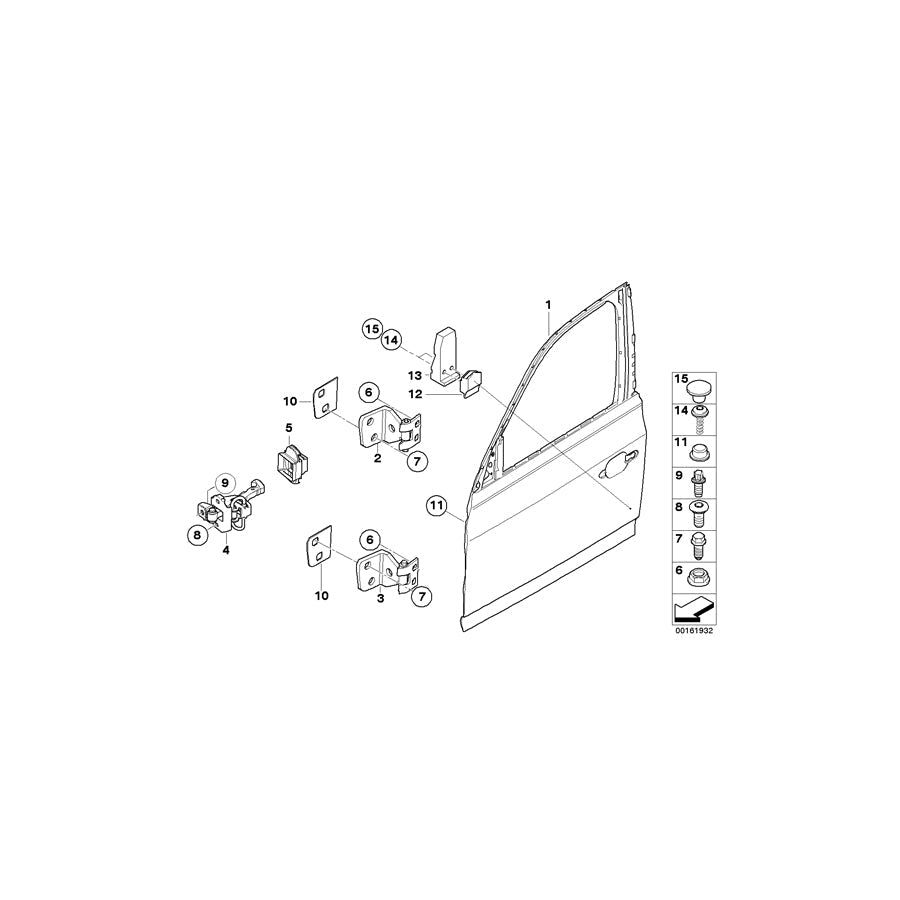 Genuine BMW 41003422369 E83 Door Hinge, Top Left (Inc. X3 3.0d, X3 2.0d & X3 2.0i) | ML Performance US