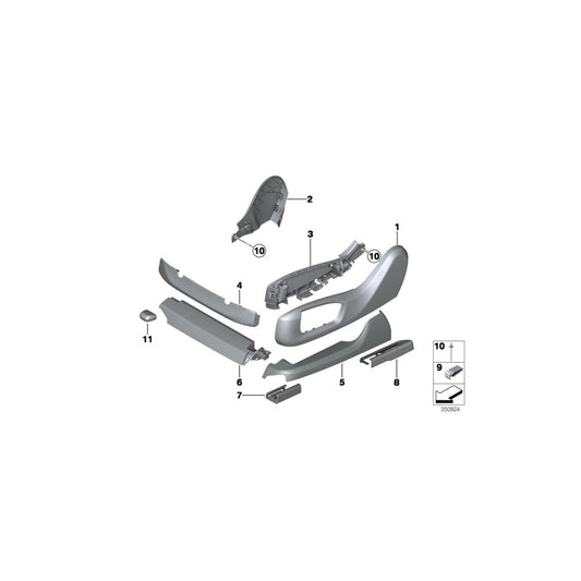 Genuine BMW 52107340338 F03 F11 F02 Cover, Seat Rail, Front Right VENETOBEIGE (Inc. Hybrid 7, 750LiX & 730Li) | ML Performance US
