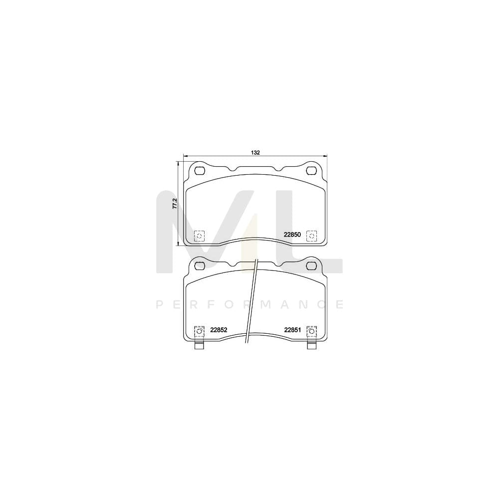 Hella 8DB 355 039-151 Brake Pad Set For Honda Civic X Hatchback (Fc,Fk) Incl. Wear Warning Contact