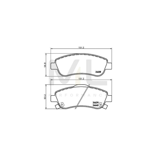 Hella 8DB 355 013-611 Brake Pad Set For Honda Cr-V With Acoustic Wear Warning, With Brake Caliper Screws, With Accessories