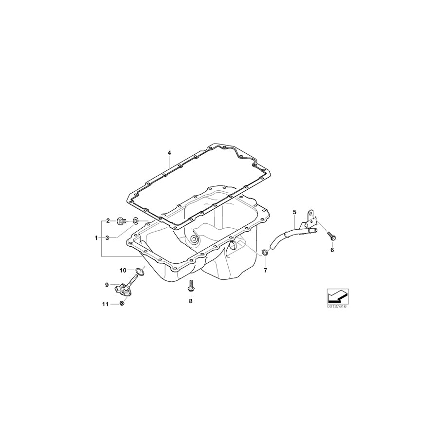 Genuine BMW 11437544146 E85 Oilreturnpipe (Inc. Z4 2.0i) | ML Performance US Car Parts