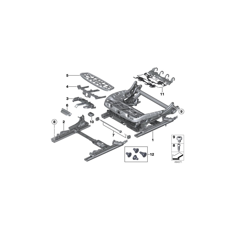 Genuine BMW 52107329941 F16 F07 Seat Frame, Comfort Seat, Left (Inc. 528i, 760LiS & 740Li) | ML Performance US