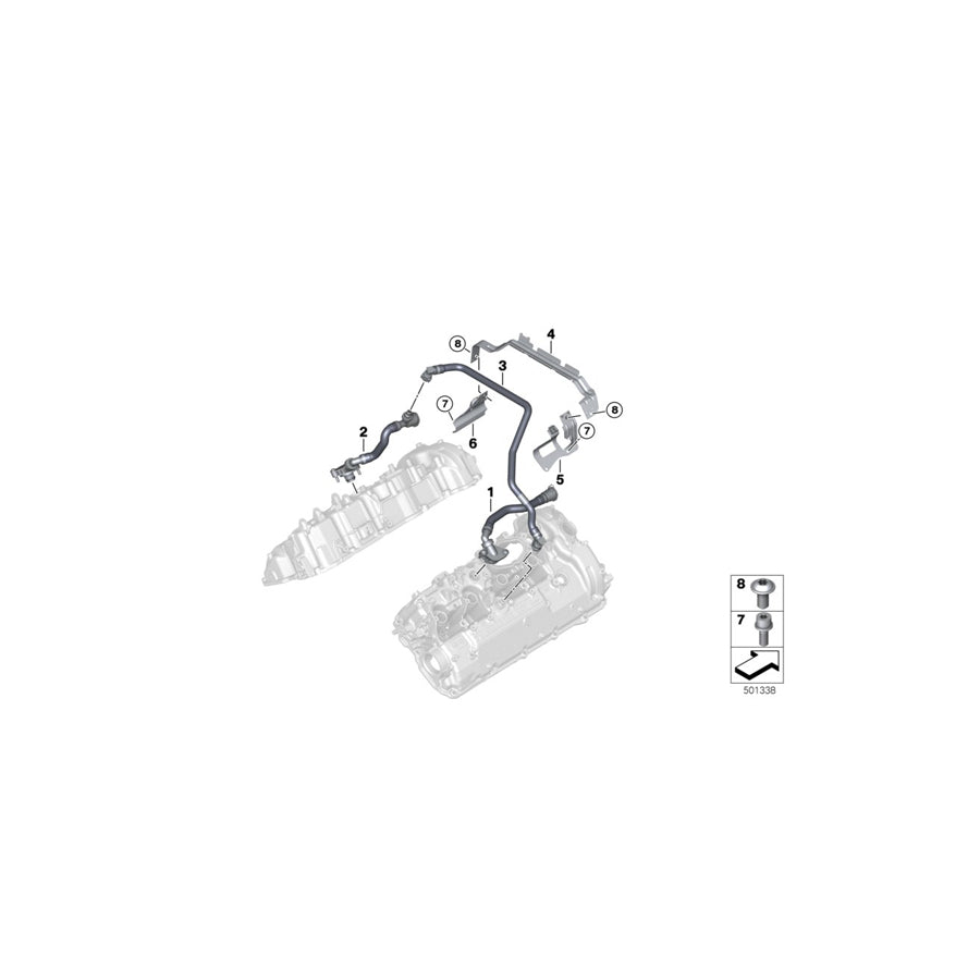 Genuine BMW 11158698829 G07 G06 G05 Bracket Carrier Plate Intake Pipe Zyl. 5-8 (Inc. X5 M50iX, X6 M50iX & X7 M50iX) | ML Performance US Car Parts