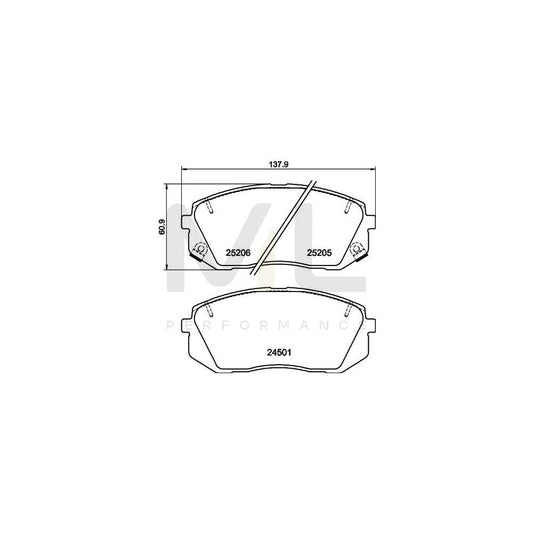 Hella 8DB 355 025-981 Brake Pad Set With Acoustic Wear Warning, With Accessories