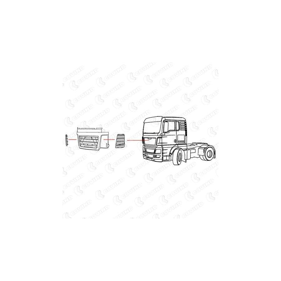 Covind Tgx/161 Air Deflector, Driver Cab