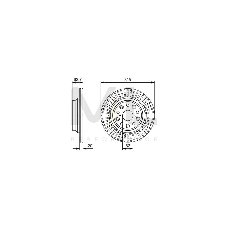BOSCH 0 986 479 T06 Brake Disc for LEXUS LS IV (XF40) Vented, Oiled | ML Performance Car Parts
