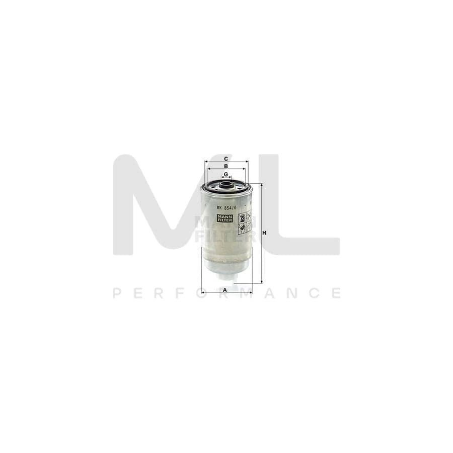 MANN-FILTER WK 854/6 Fuel filter Spin-on Filter
