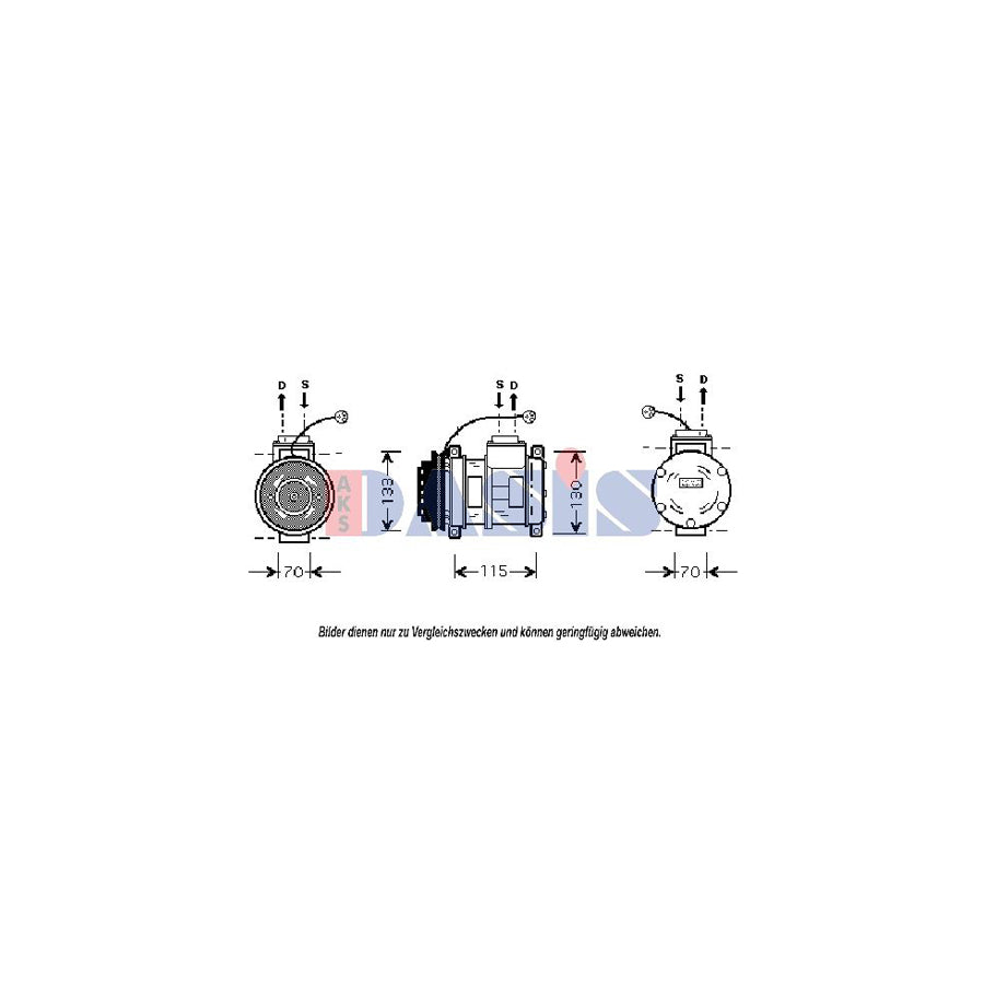 AKS Dasis 851001N Compressor, Air Conditioning for BMW 5 Saloon (E34)