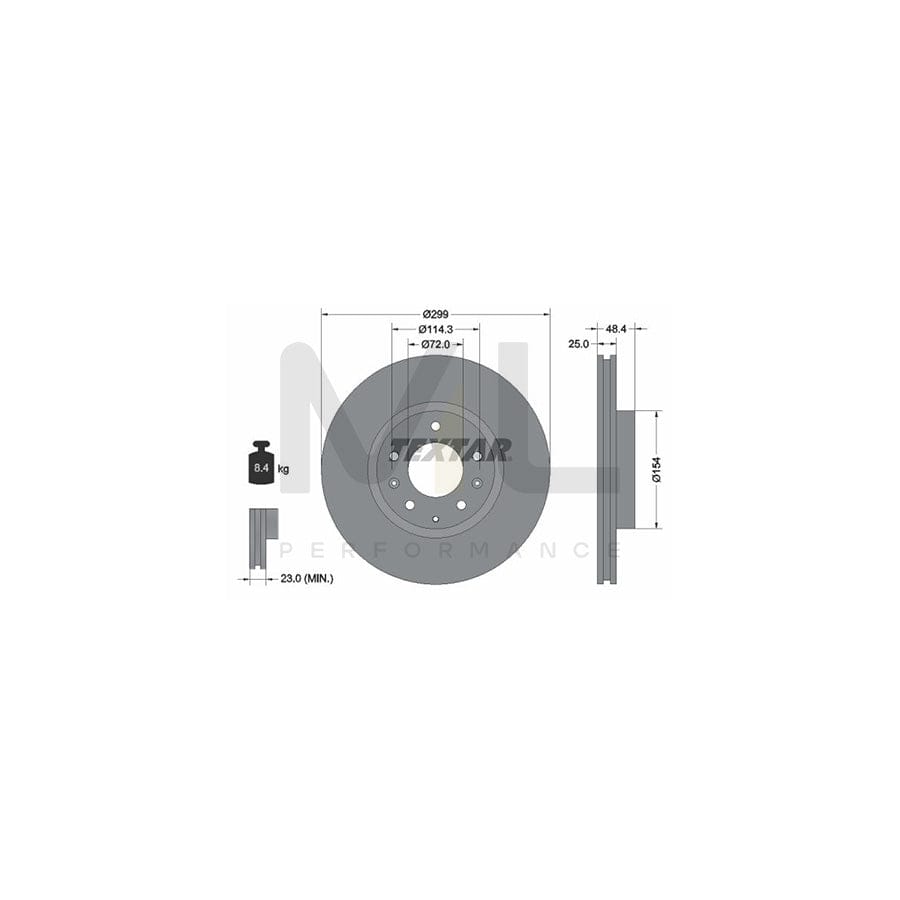 TEXTAR 92180700 Brake Disc for MAZDA 6 Internally Vented, without wheel hub, without wheel studs | ML Performance Car Parts