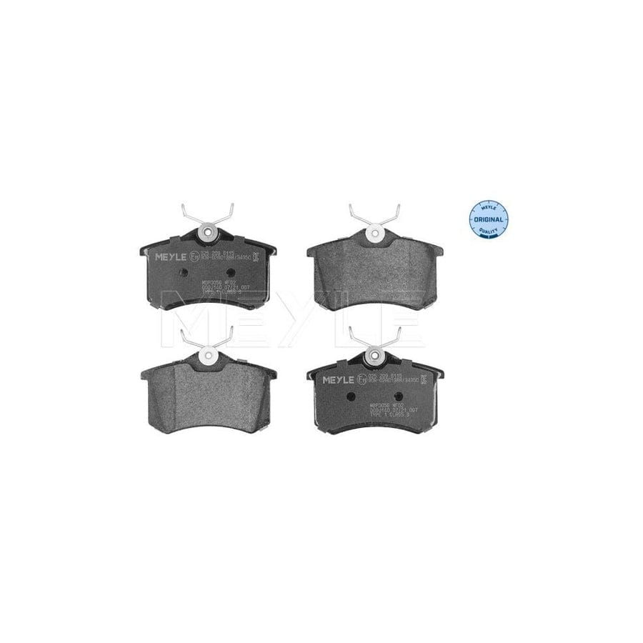 Meyle 025 209 6115 Brake Pad Set