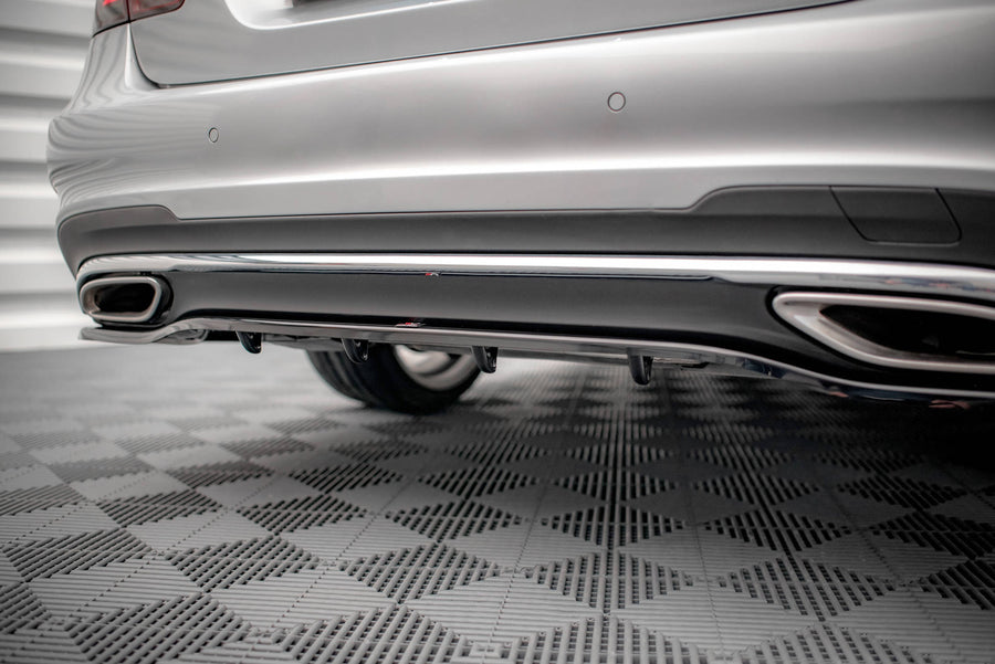 Maxton Design Mercedes Benz E-Class AMG-Line Sedan W212 (Facelift) Central Rear Splitter (with vertical bars)