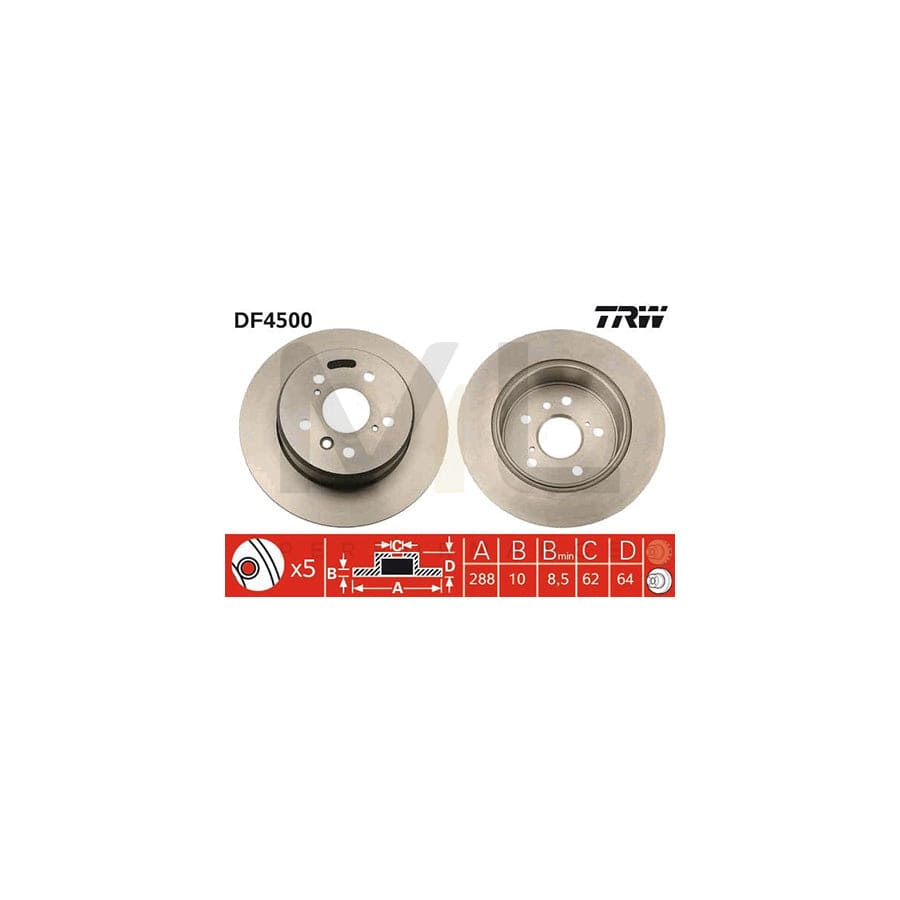 TRW DF4500 Brake Disc Solid, Painted | ML Performance Car Parts