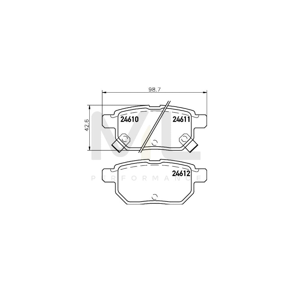 Hella 8DB 355 013-581 Brake Pad Set With Acoustic Wear Warning