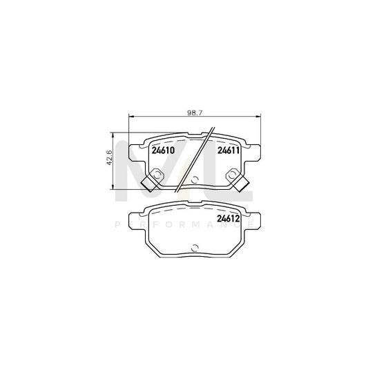 Hella 8DB 355 013-581 Brake Pad Set With Acoustic Wear Warning
