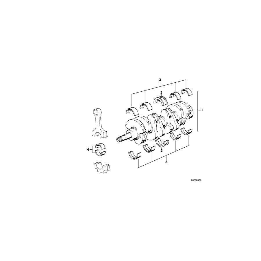 Genuine BMW 11211304035 E30 Classic Guide-Bearing Shell Blue 54,75MM(+0,25) (Inc. M3 & E30 M3 Gr.A/DTM) | ML Performance US Car Parts