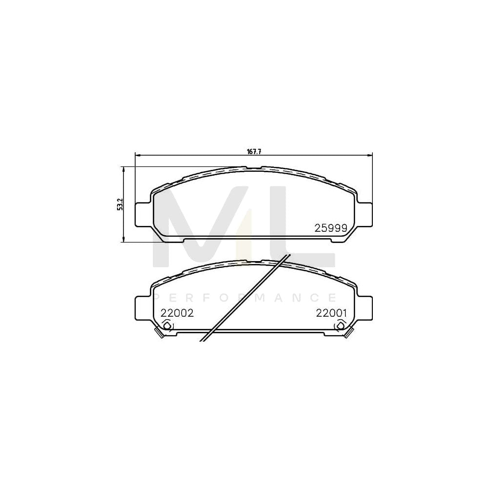 Hella 8DB 355 021-821 Brake Pad Set For Toyota Venza (_V1_) With Acoustic Wear Warning