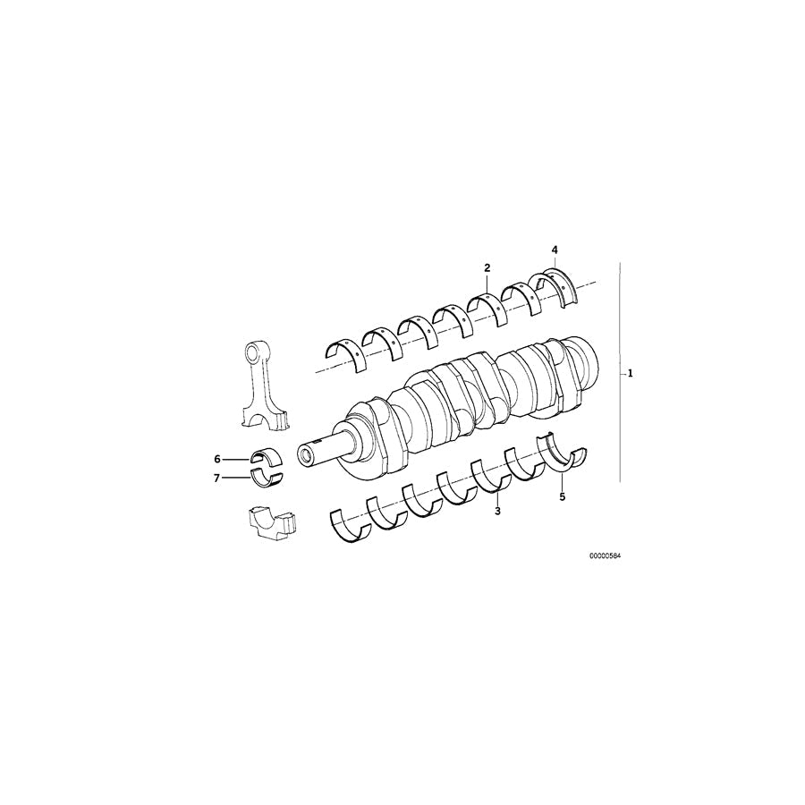 Genuine BMW 11211402356 E31 At-Crankshaft With Bearing Shells HUB 80 MM (Inc. 850CSi) | ML Performance US Car Parts
