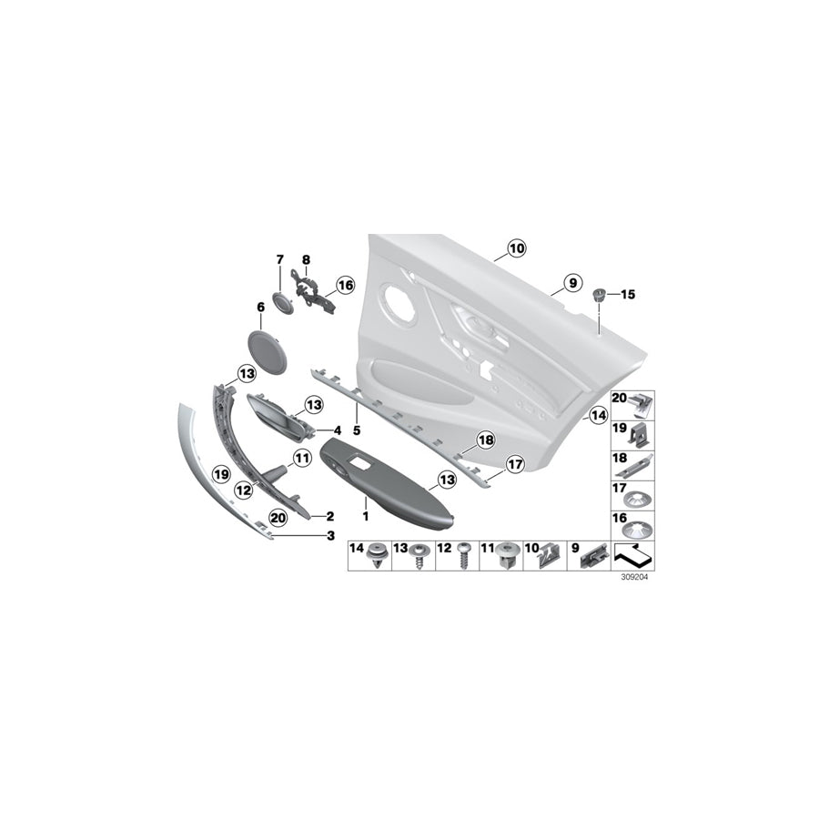 Genuine BMW 51427281308 F31 F30 Armrest, Rear Right SCHWARZ (Inc. 320iX, 325d & 328i) | ML Performance US Car Parts