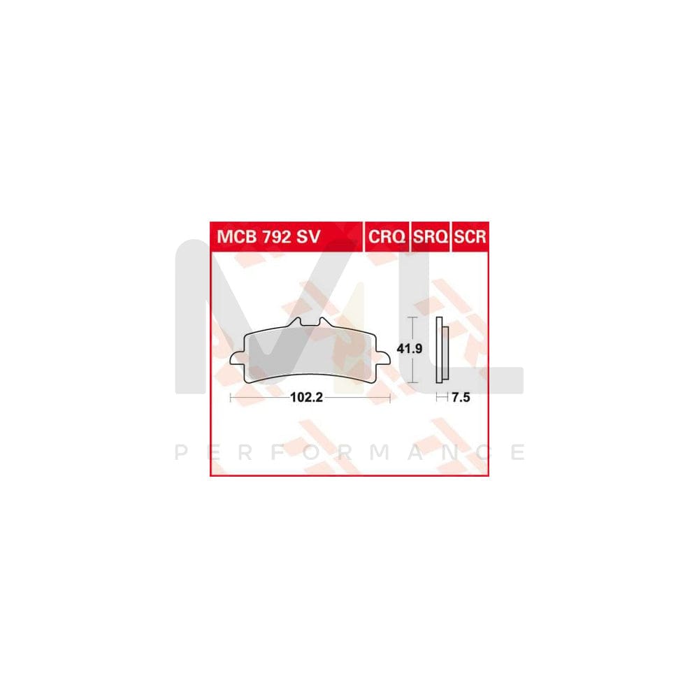 TRW Sinter Track Racing Mcb792Srq Brake Pad Set | ML Performance Car Parts