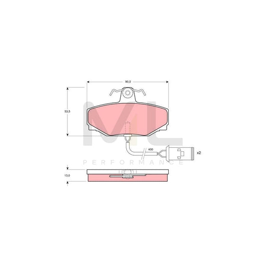 TRW Gdb412 Brake Pad Set For Jaguar Xj Incl. Wear Warning Contact, With Brake Caliper Screws, With Accessories | ML Performance Car Parts