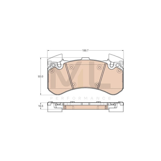 TRW Gdb1976 Brake Pad Set For Audi A8 D4 (4H2, 4H8, 4Hc, 4Hl) Prepared For Wear Indicator | ML Performance Car Parts
