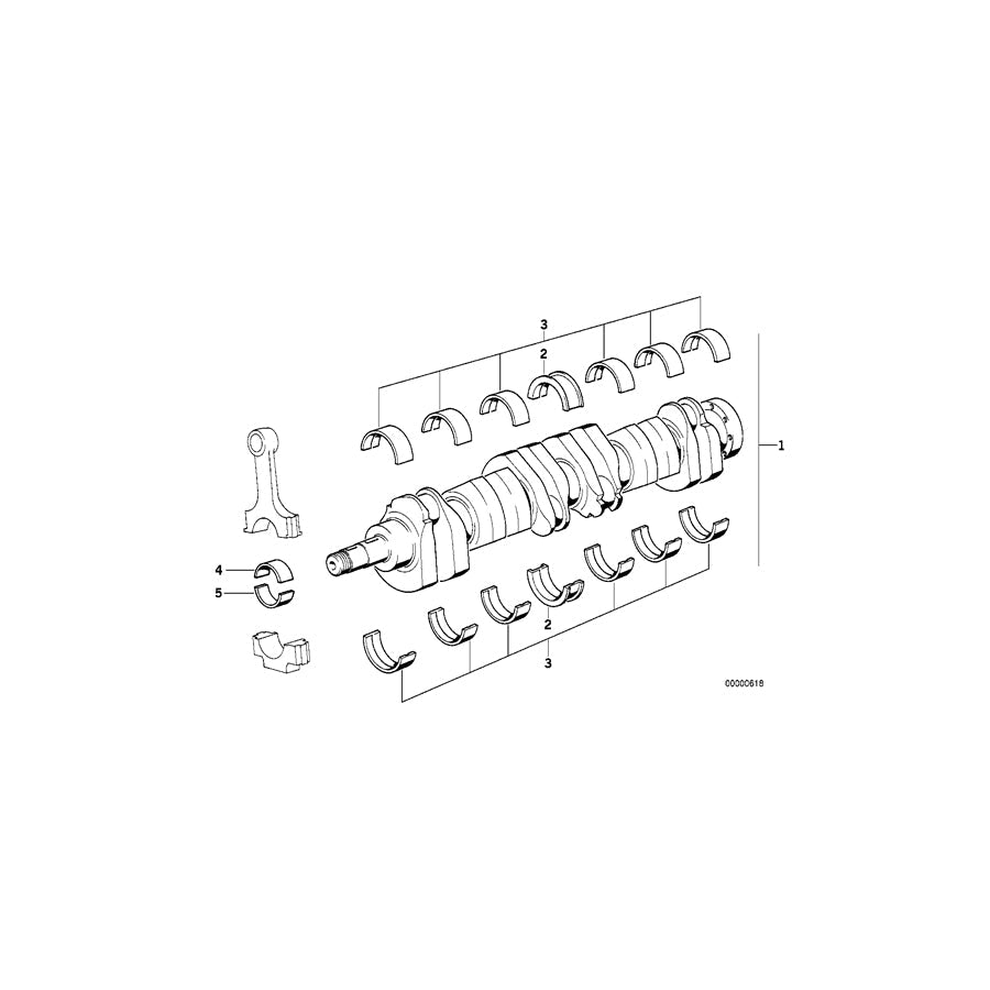 Genuine BMW 11211315954 E34 Crankshaft Without Bearing Shells HUB 86 MM (Inc. M5 3.6) | ML Performance US Car Parts