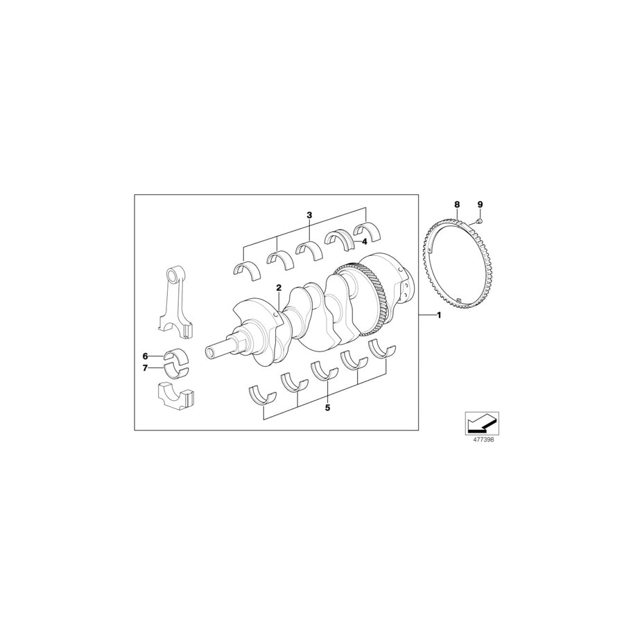 Genuine BMW 11211438781 E46 At-Crankshaft With Bearing Shells (Inc. 316Ci & 316i 1.6) | ML Performance UK Car Parts