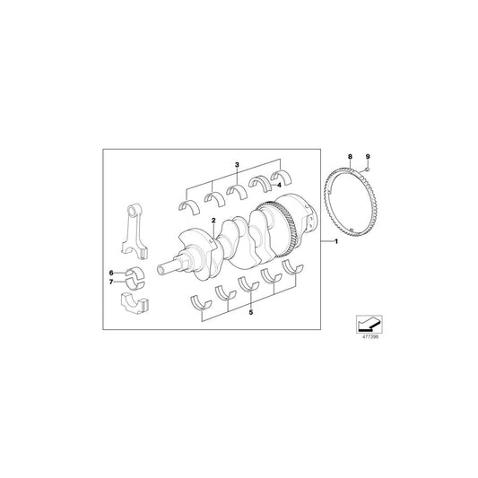 Genuine BMW 11211438781 E46 At-Crankshaft With Bearing Shells (Inc. 316Ci & 316i 1.6) | ML Performance UK Car Parts