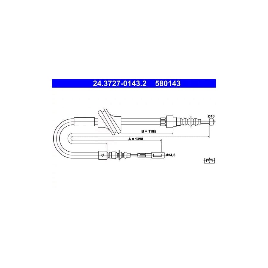 ATE 24.3727-0143.2 Hand Brake Cable
