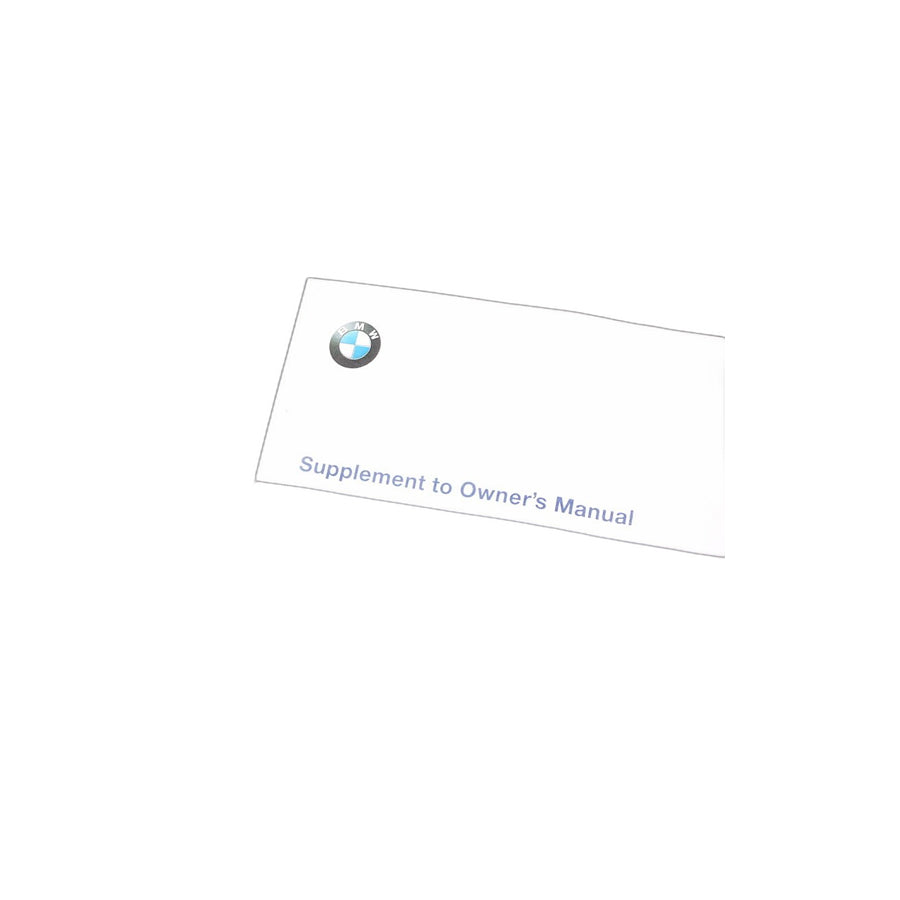 Genuine BMW 01419791257 E36 Suppl. Owner's Handbook Us-English E36, M3 (Inc. M3) | ML Performance US Car Parts