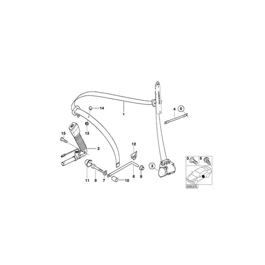 Genuine BMW 72118207954 E46 Rght Frnt Upper Belt With Force Limiter (Inc. 320Ci, 330Ci & M3) | ML Performance US Car Parts