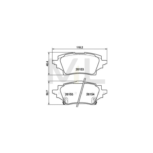 Hella 8DB 355 040-221 Brake Pad Set Incl. Wear Warning Contact, With Accessories