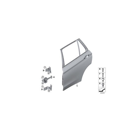 Genuine BMW 41007377550 F16 Right Lower Rear Door Hinge (Inc. X5 50iX 4.4, X5 40dX & X5 50iX 4.0) | ML Performance US