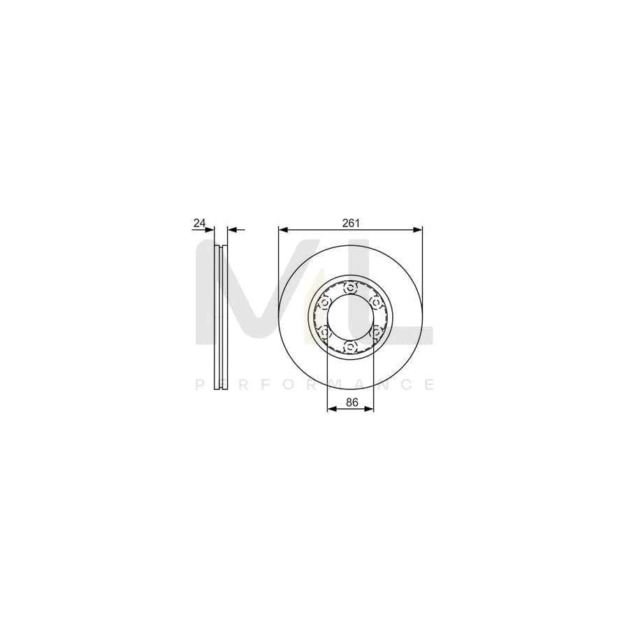 BOSCH 0 986 479 R16 Brake Disc Vented, Oiled | ML Performance Car Parts
