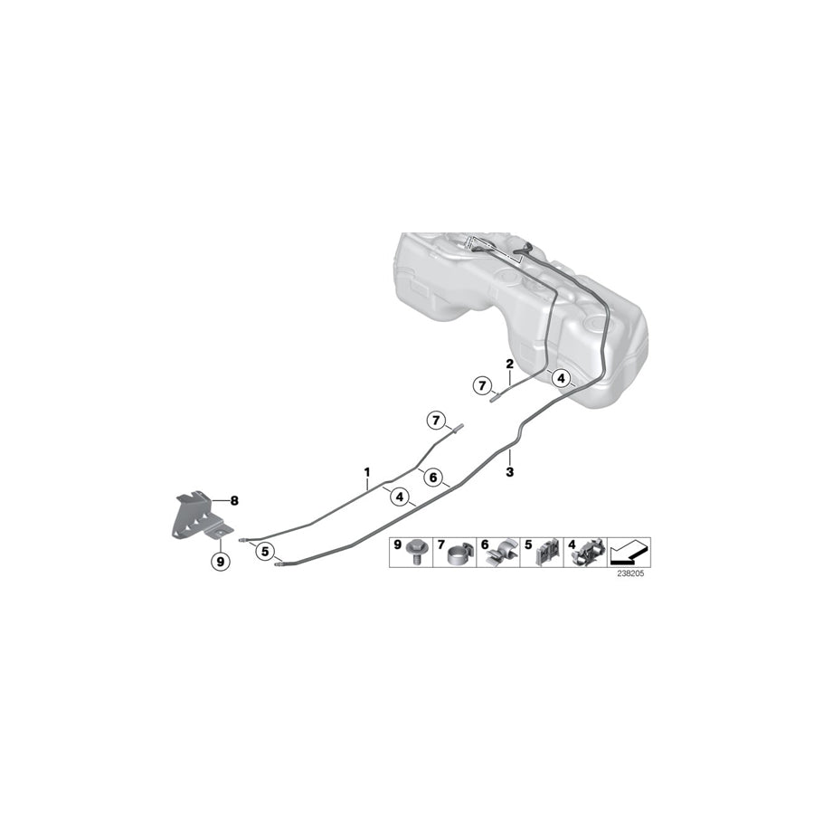 Genuine BMW 16117216539 F25 F26 Rear Fuel Feed Line (Inc. X3 35dX, X4 35dX & X4 20dX) | ML Performance US Car Parts