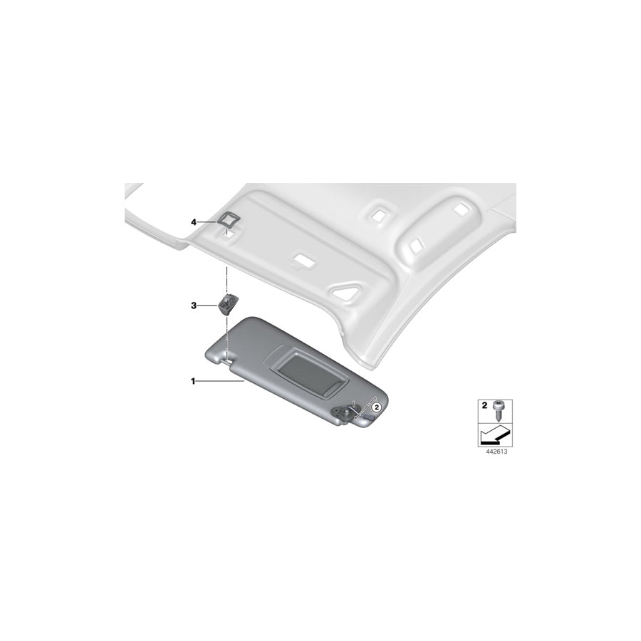 Genuine BMW 51167408550 G12 G11 Sun Visor With Label, Right CANBERRABEIGE (Inc. M760LiX, 750LiX 4.4 & 740LiX) | ML Performance US Car Parts