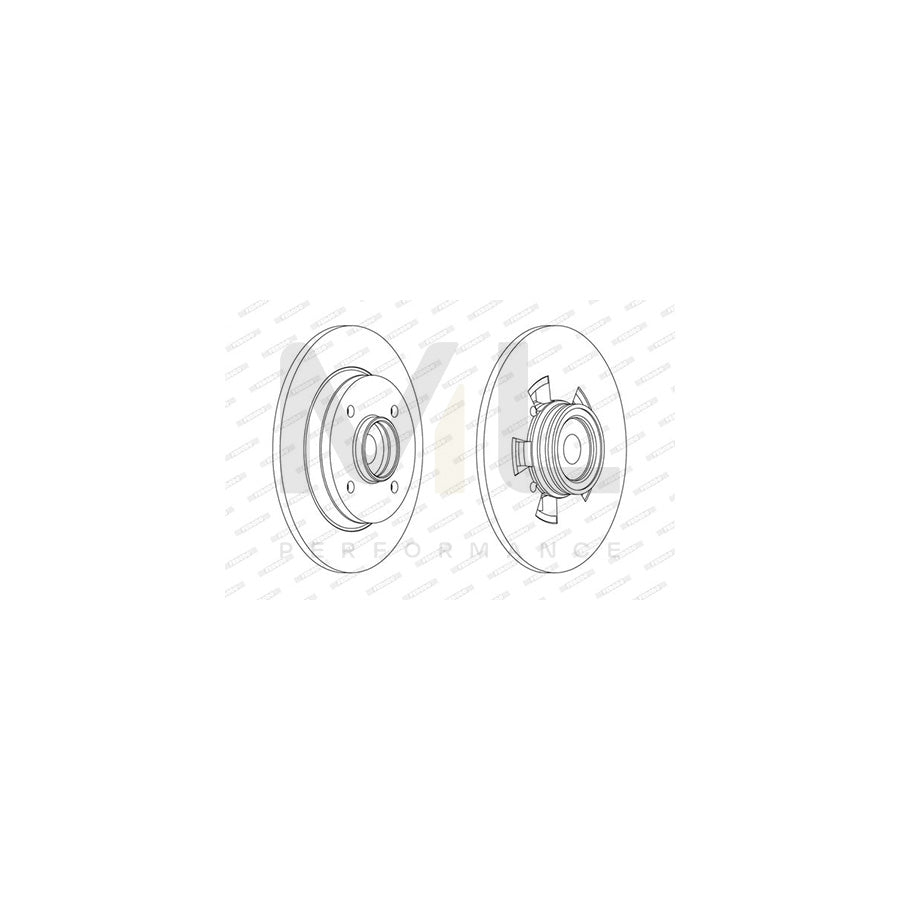 FERODO PREMIER DDF1695 Brake Disc Solid, with ABS sensor ring, with wheel bearing | ML Performance Car Parts