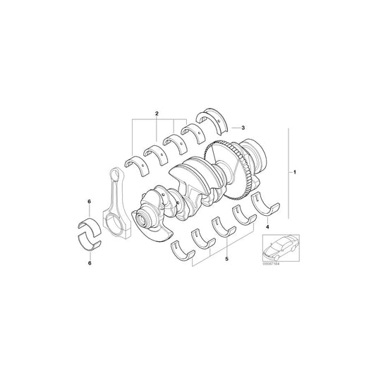 Genuine BMW 11211439957 E46 Guide-Bearing Shell Green 65,00MM (Inc. 318i, 318ti & 316ti) | ML Performance US Car Parts