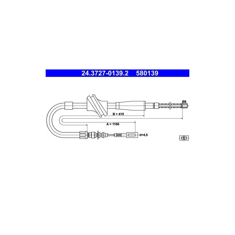 ATE 24.3727-0139.2 Hand Brake Cable