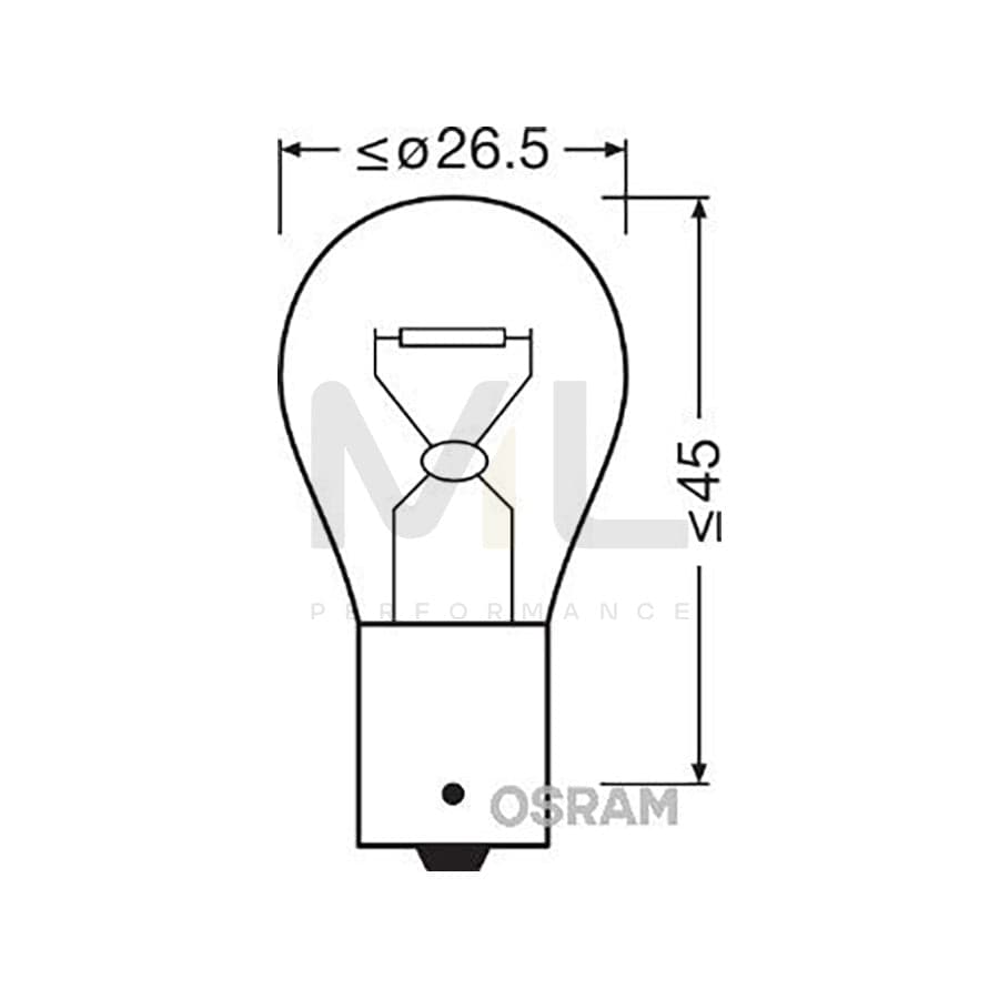 OSRAM 7507NA Bulb, indicator 12V 21W, PY21W, BAU15s
